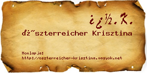 Öszterreicher Krisztina névjegykártya